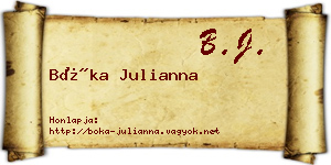 Bóka Julianna névjegykártya